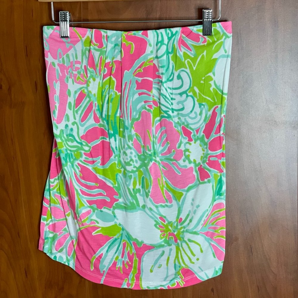 Lilly Pulitzer Strapless Tropical Floral Top